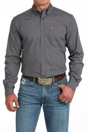 Cinch Men's Black and White Printed Modern Shirt MTW1347130