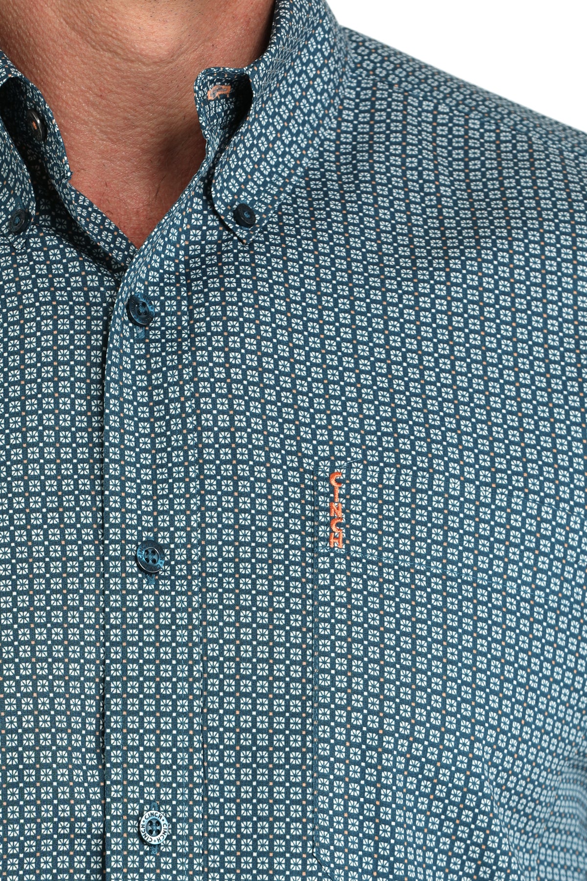 Cinch Men's Small Print Button Down Shirt