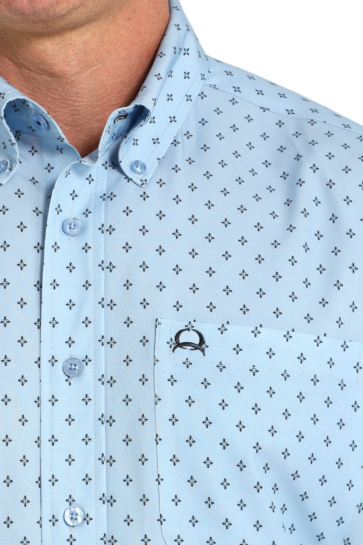 Cinch Men's Arenaflex Light Blue Print Button Down MTW1704152