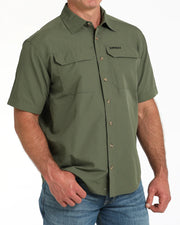 Cinch Men's Olive Arenaflex Button Down Shirt MTW1723003