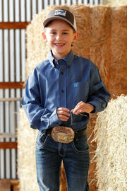 Cinch Boy's Royal Print Long Sleeve Shirt MTW7060398