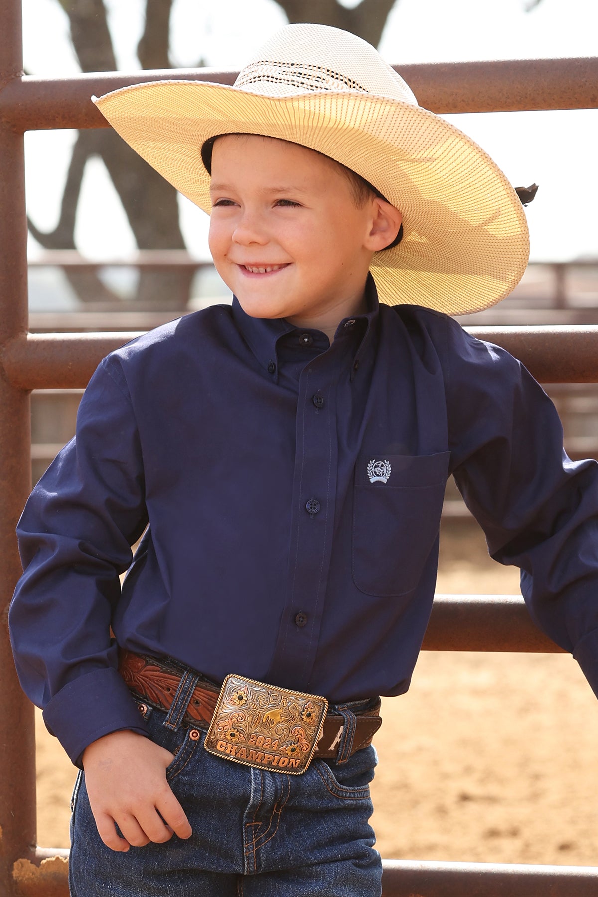 Cinch Boy's Solid Royal Blue Shirt MTW7060412