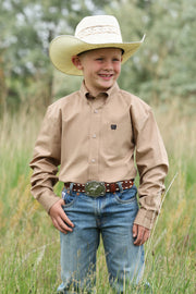 Cinch Boy's Khaki Long Sleeve Shirt MTW7060418
