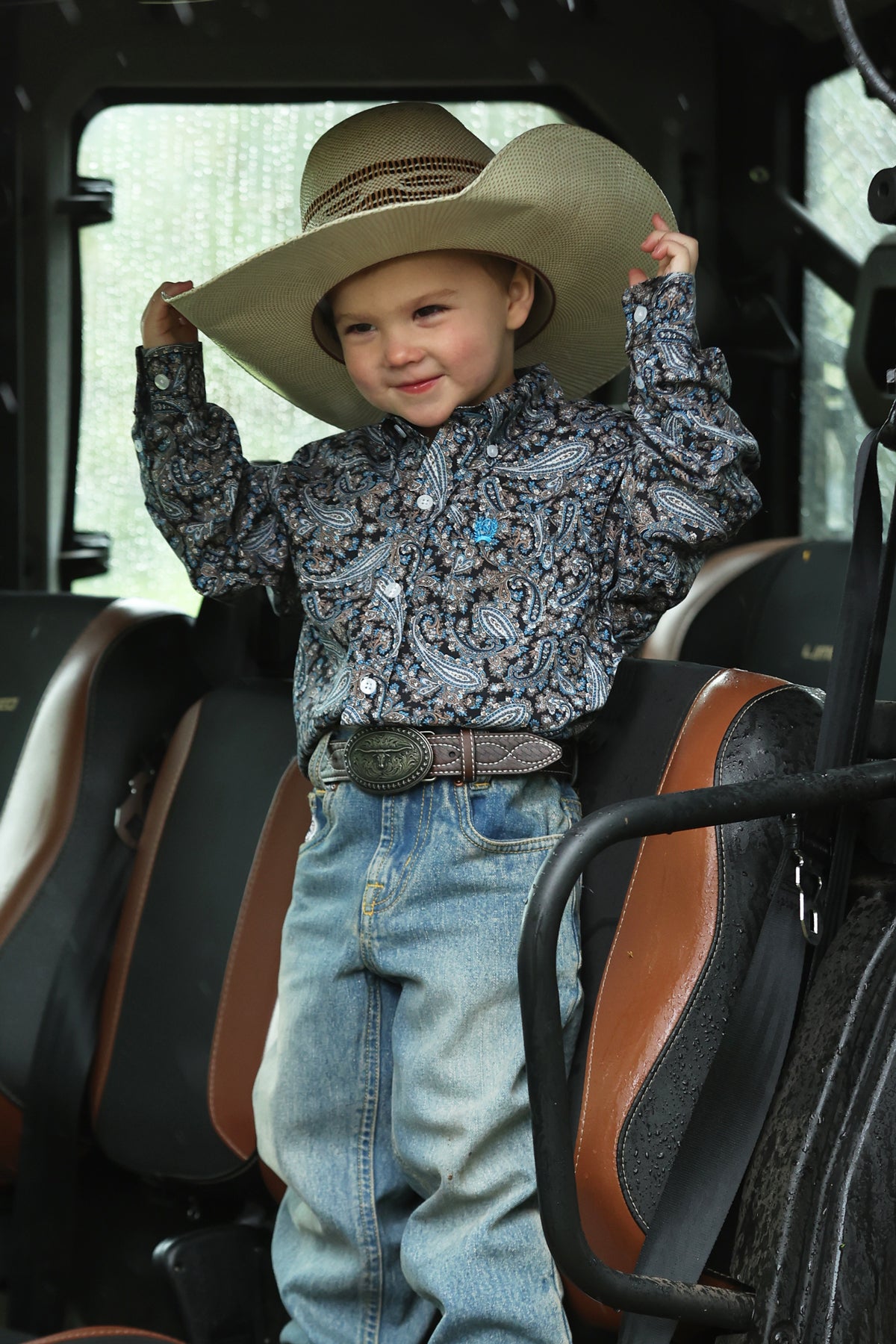Cinch Toddler Boy's Blue Paisley Shirt MTW7061416