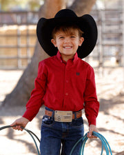 Cinch Toddler Boy's Red Printed Long Sleeve Shirt MTW7061435