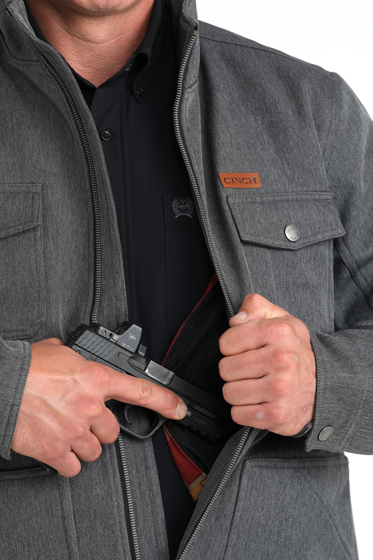 Cinch Men's Conceal Carry Charcoal Bonded Jacket MWJ1566005