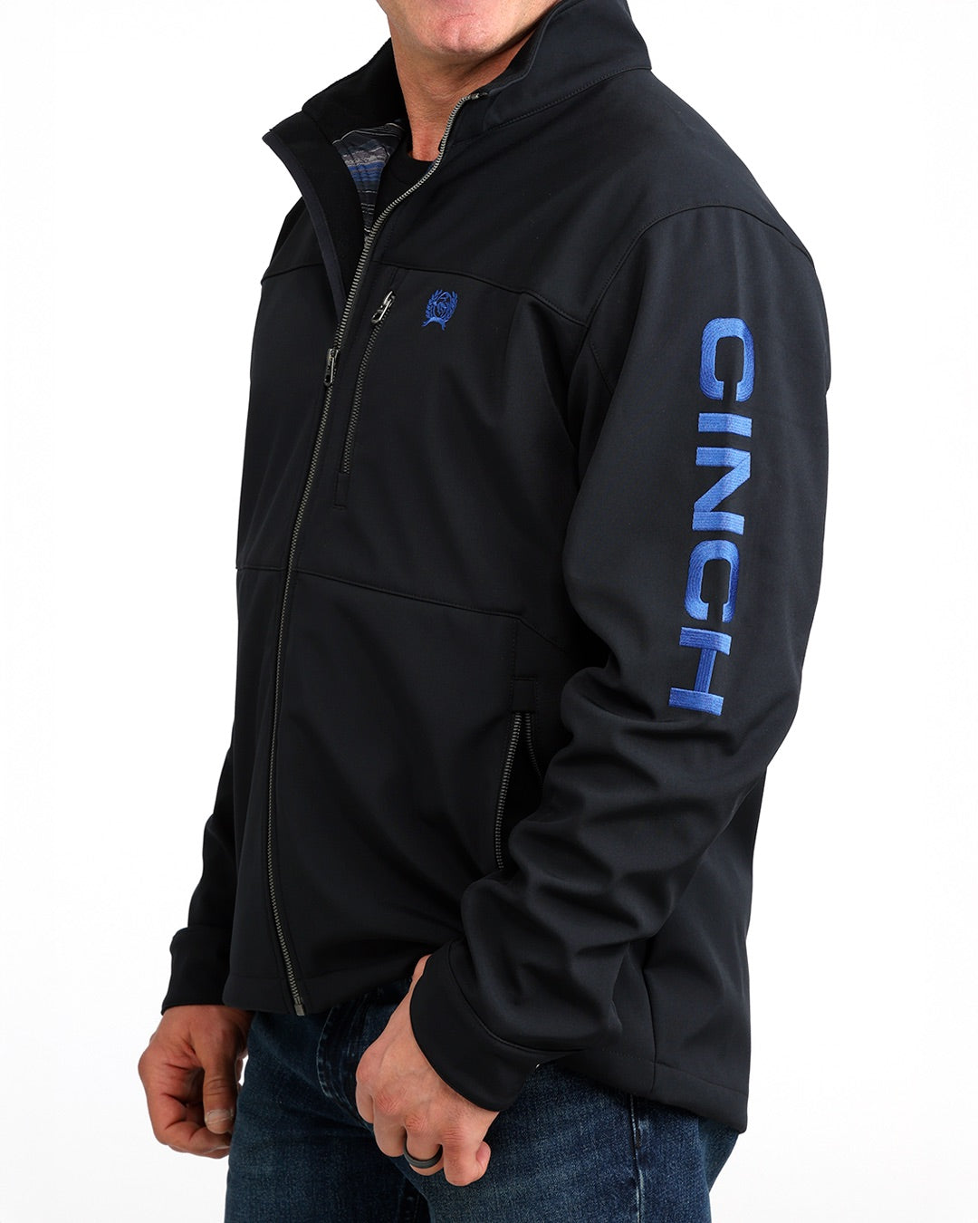 Cinch Men's Black Bonded Blue Logo Jacket MWJ1945001