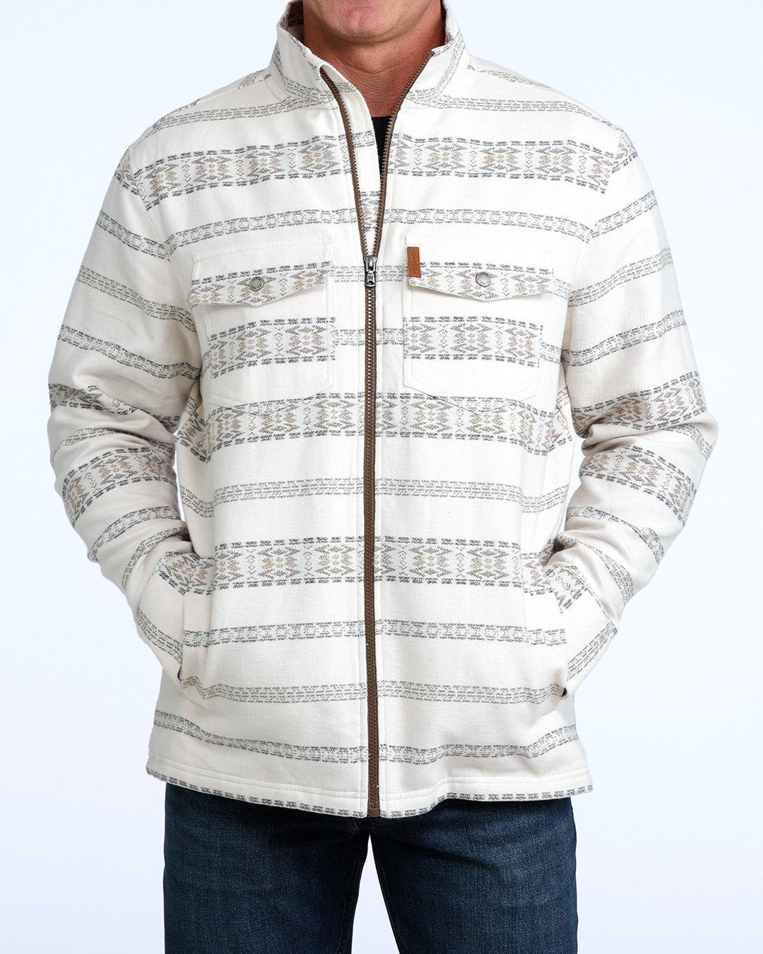 Cinch Men's Cream Jacquard Shirt Jacket MWJ1962001