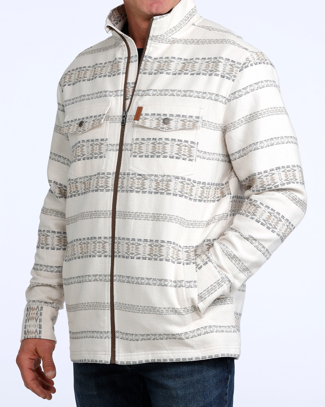 Cinch Men's Cream Jacquard Shirt Jacket MWJ1962001