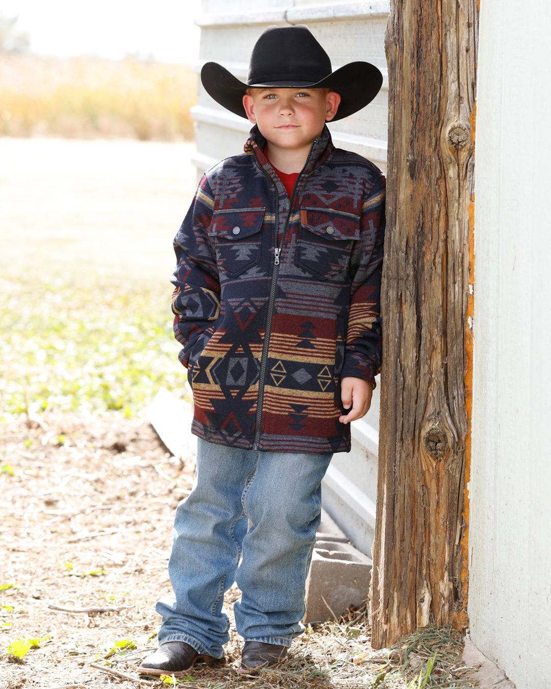 Cinch Boy's Southwestern Knit Sweater Jacket MWJ5205001