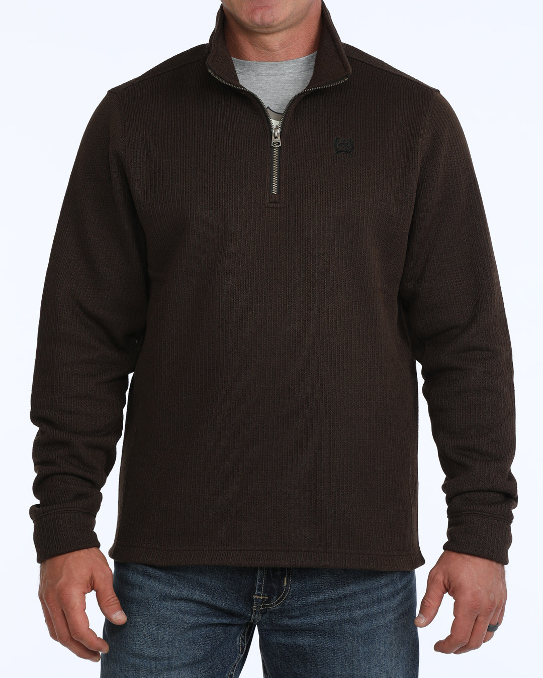 Cinch Men's Brown 1/4 Zip Sweater MWK1080022