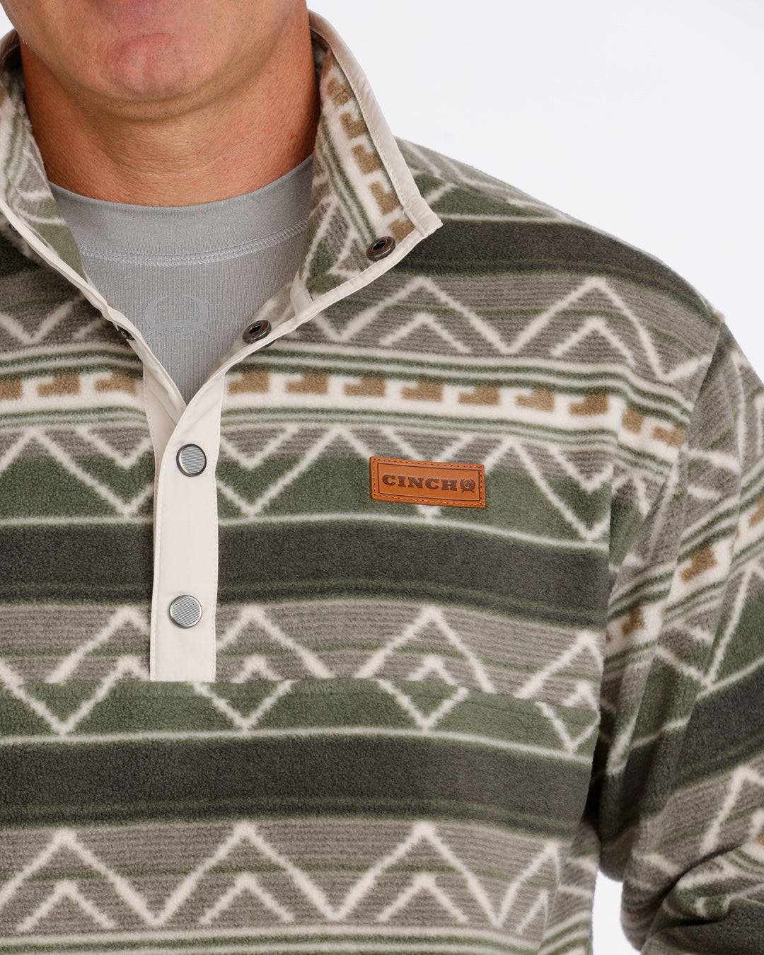 Cinch Men's Olive Polar Fleece Pullover MWK1514029