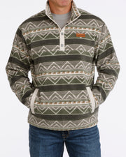 Cinch Men's Olive Polar Fleece Pullover MWK1514029
