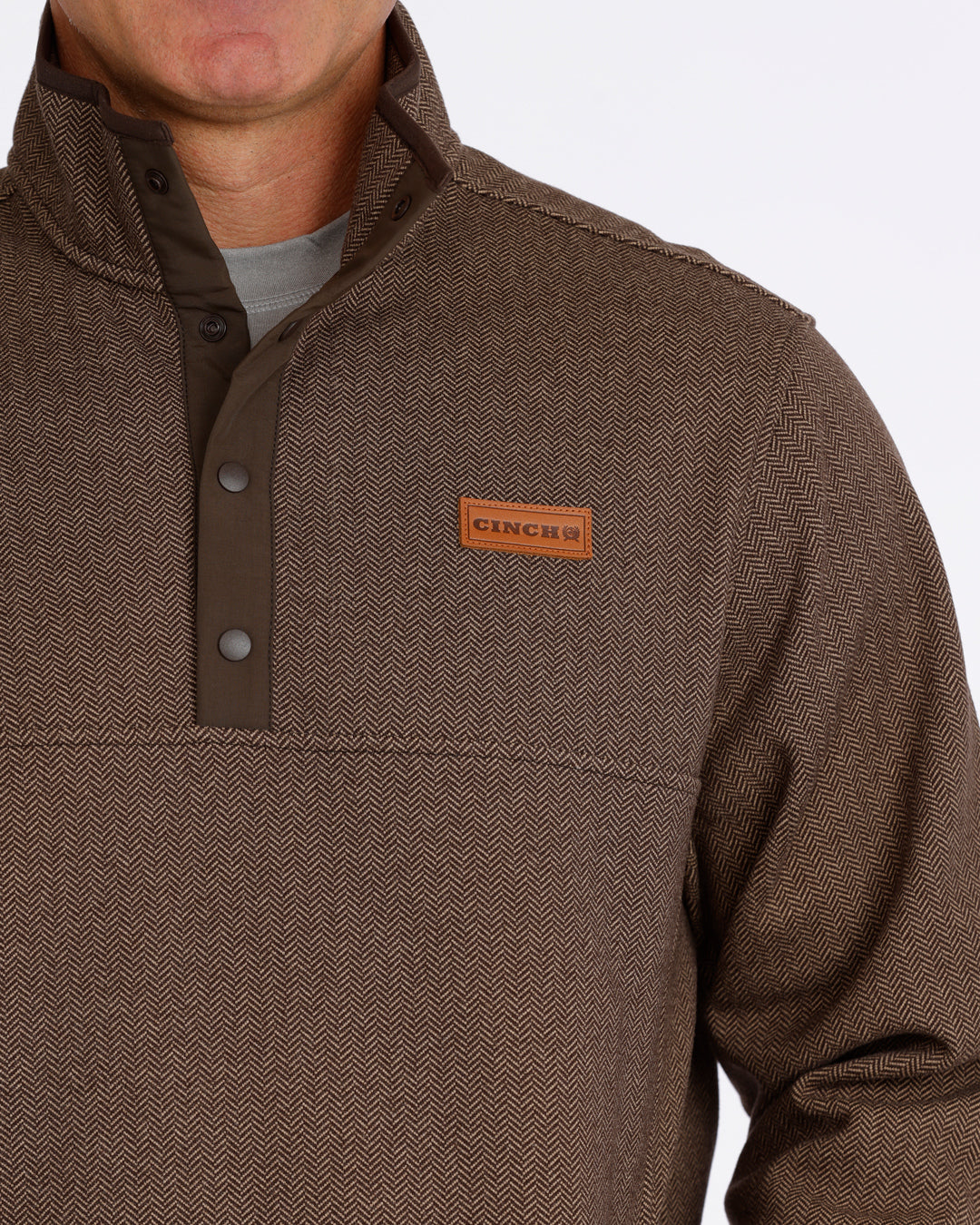 Cinch Men's Brown Herringbone Pullover MWK1534011