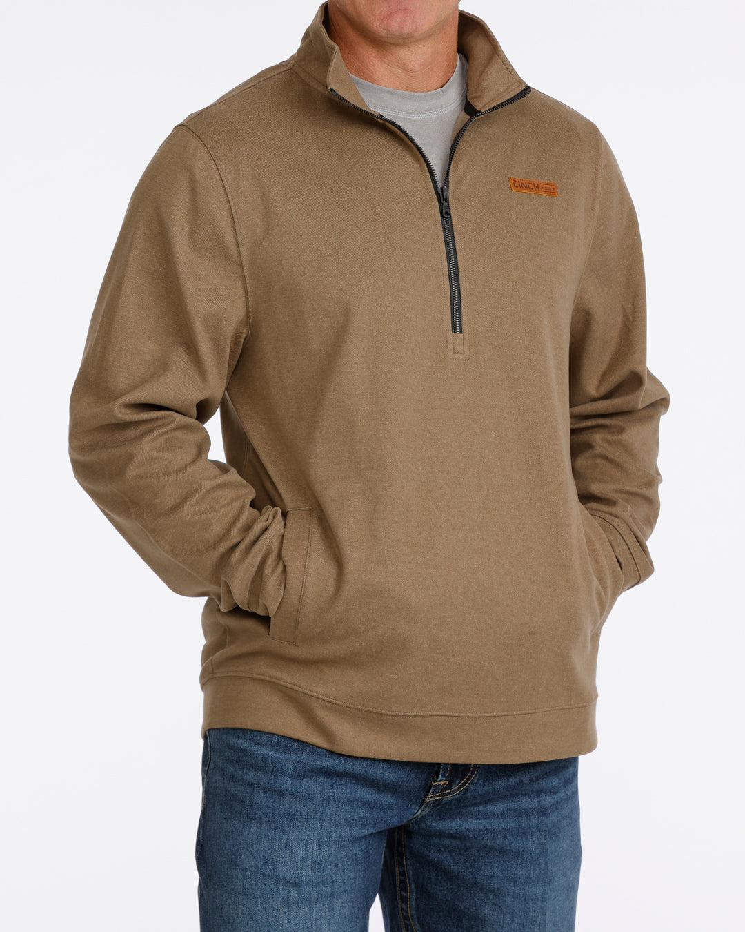 Cinch Men's Light Brown 1/2 Zip Pullover MWK1913005