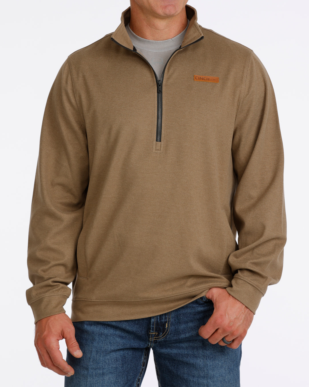 Cinch Men's Light Brown 1/2 Zip Pullover MWK1913005