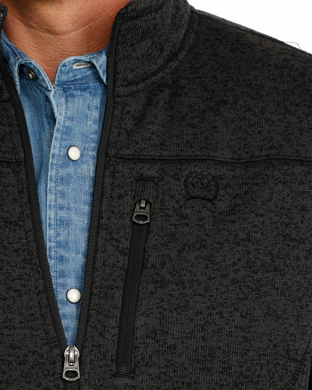 Cinch Men's Charcoal Sweater Vest MWV1225007