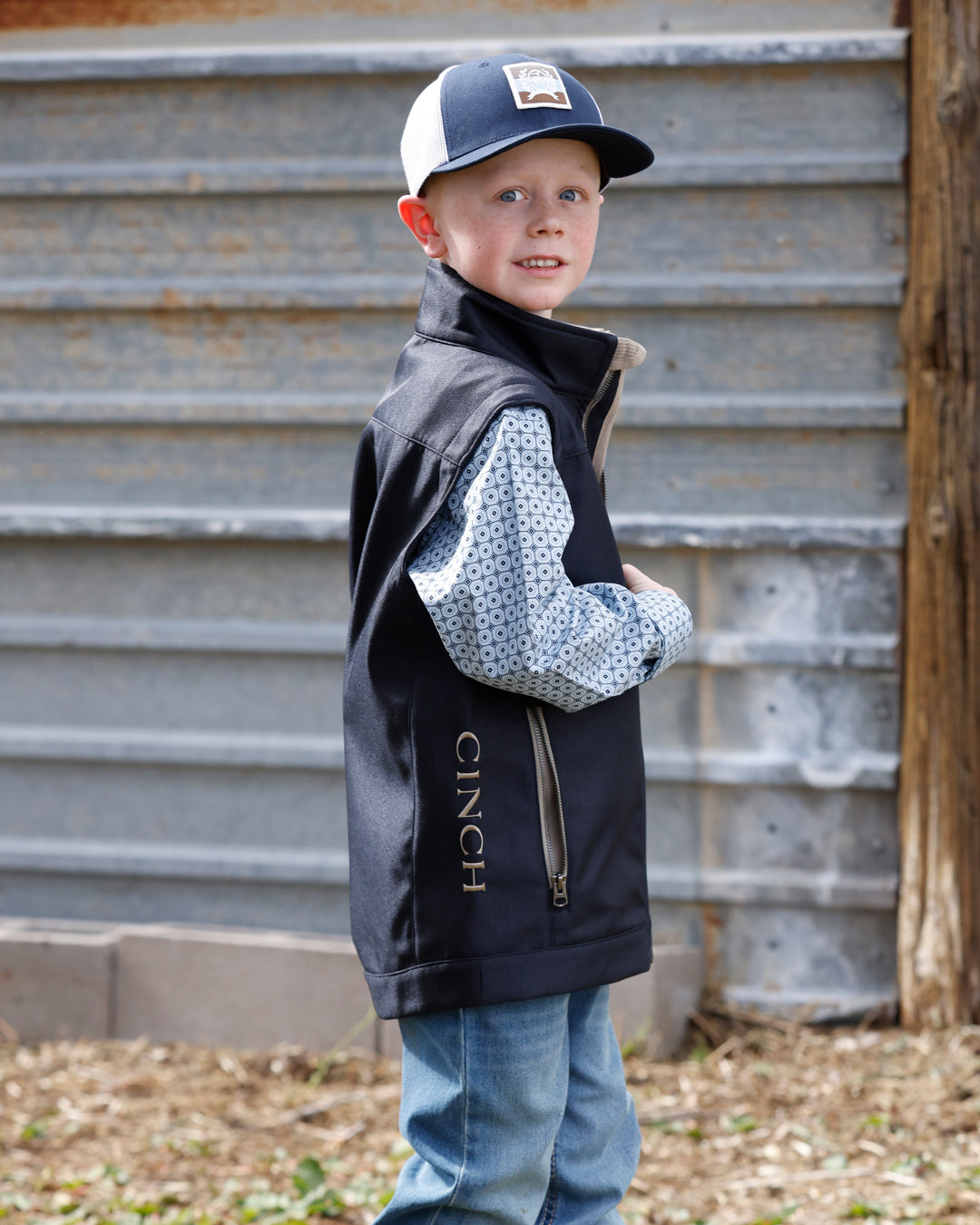 Cinch Boy's Navy Bonded Vest MWV5160005