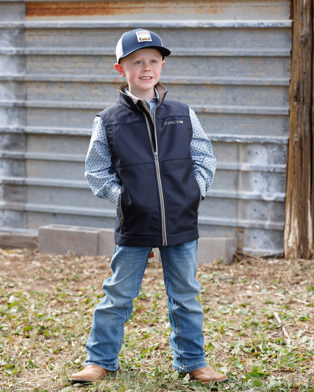 Cinch Boy's Navy Bonded Vest MWV5160005