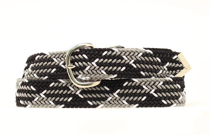 Nocona Black, White and Grey Braided Belt
