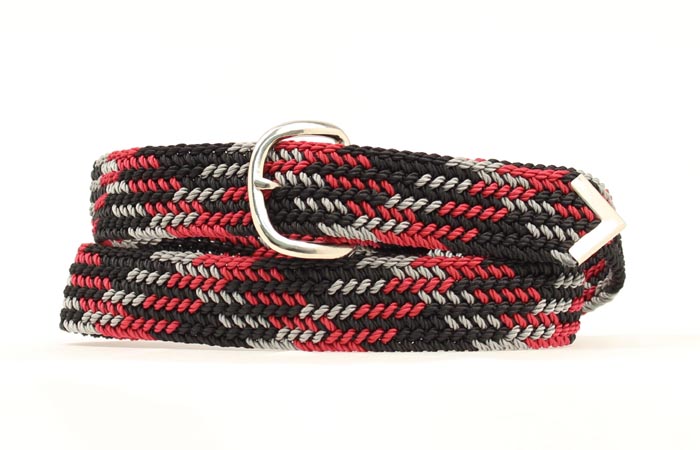 Nocona Black, Burgundy and Grey Braided Belt