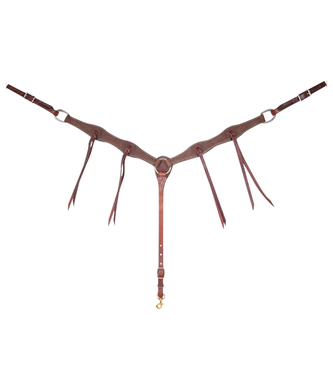 Martin Chocolate Roughout Breastcollar with Strings BC150GCRORS