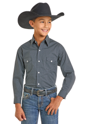 Panhandle Slim Boy's Circle Print Snap Front Shirt