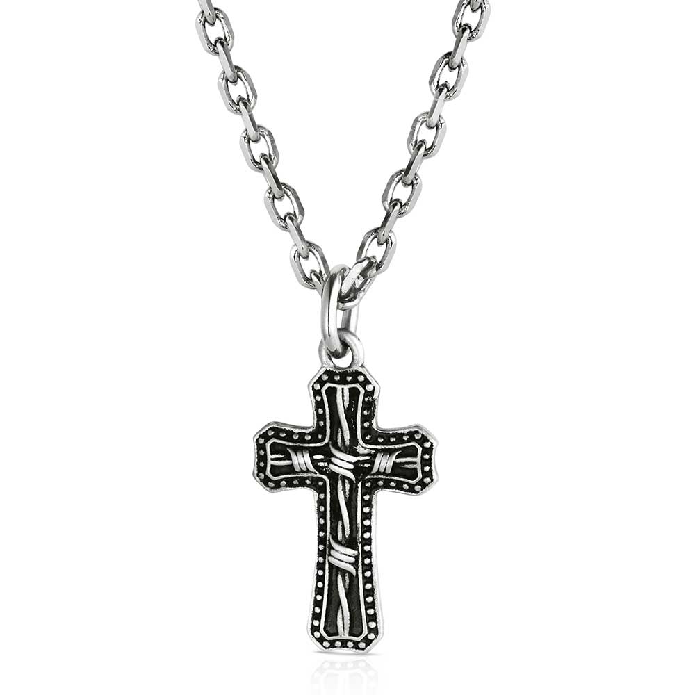 Montana Silversmiths Antiqued Barbed Wire Cross Necklace NC3848