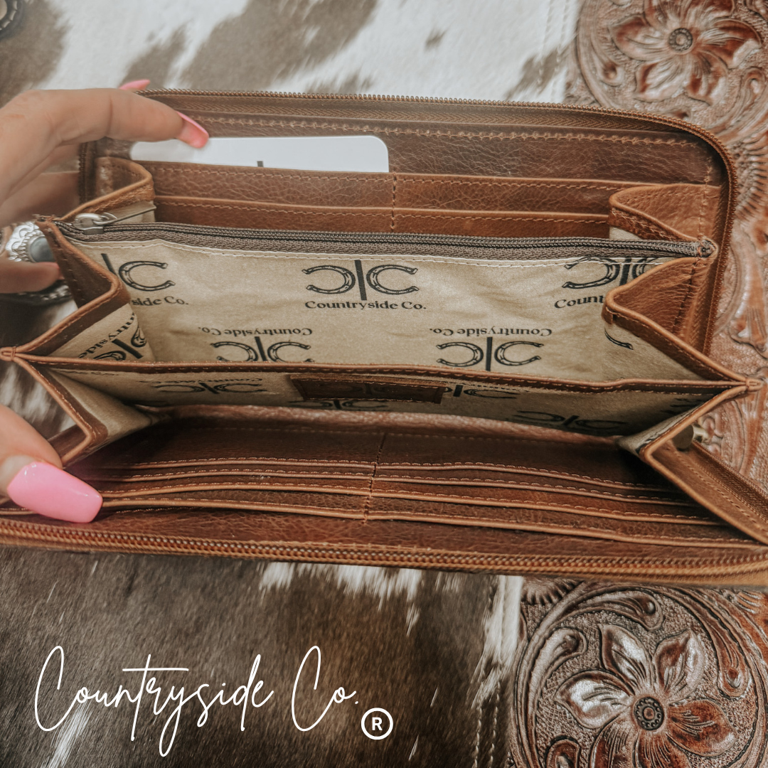 Countryside Juliet Tooled Leather Clutch