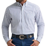Wrangler Men's George Strait Pinstripe Long Sleeve Shirt 2379063