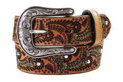 Nocona Girl's Turquoise Stitch Paisley Belt N4444002