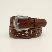 Nocona Men's Floral Pierced Double Stitched Western Belt N210003808