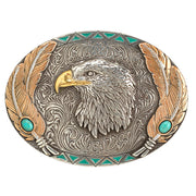 Nocona Oval Eagle Feathers Buckle 3700017