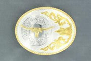 Nocona Men's Oval Longhorn Scroll Buckle 3756413