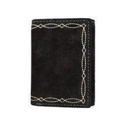 Nocona Men's Boot Stitch Black Tri-Fold Wallet N500050801