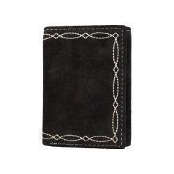 Nocona Men's Boot Stitch Black Tri-Fold Wallet N500050801