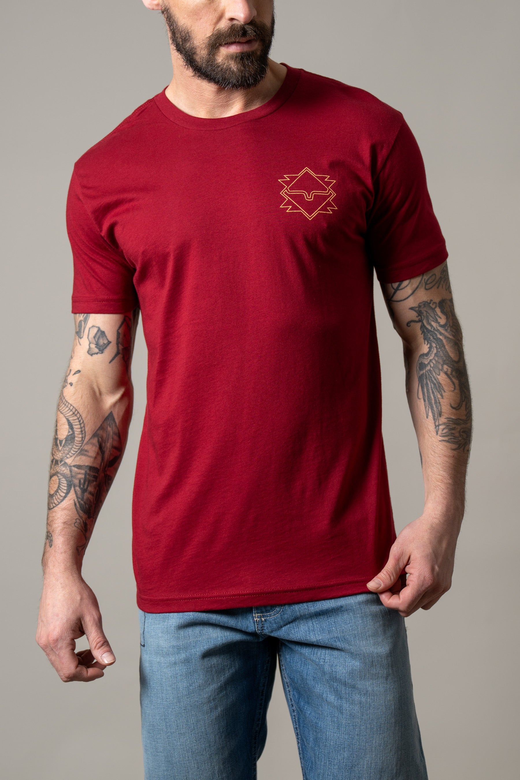 Kimes Ranch Men's North Star Cardinal Tee C4