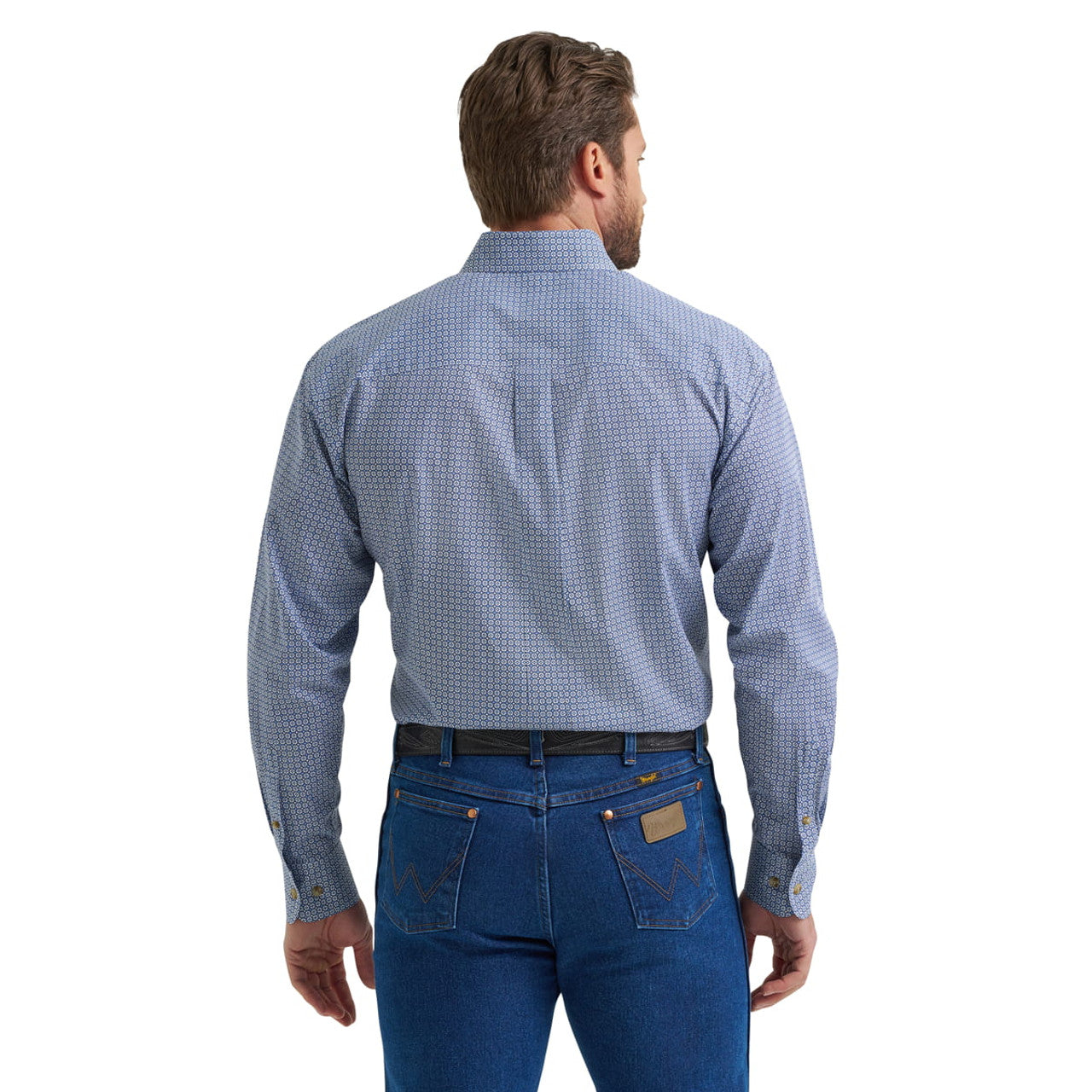 Wrangler Men's Classic's Blue Patterned Shirt 2369432