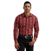 Wrangler Men's Maroon Checotah Snap Shirt 2384296