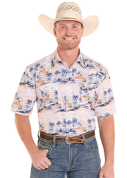 Panhandle Slim Men's Tropical Print Snap Front Shirt PMN3S08911