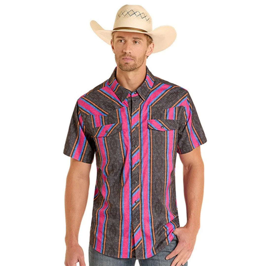 Rock & Roll Cowboy TEK Ripstop Striped Shirt BMN3S08684