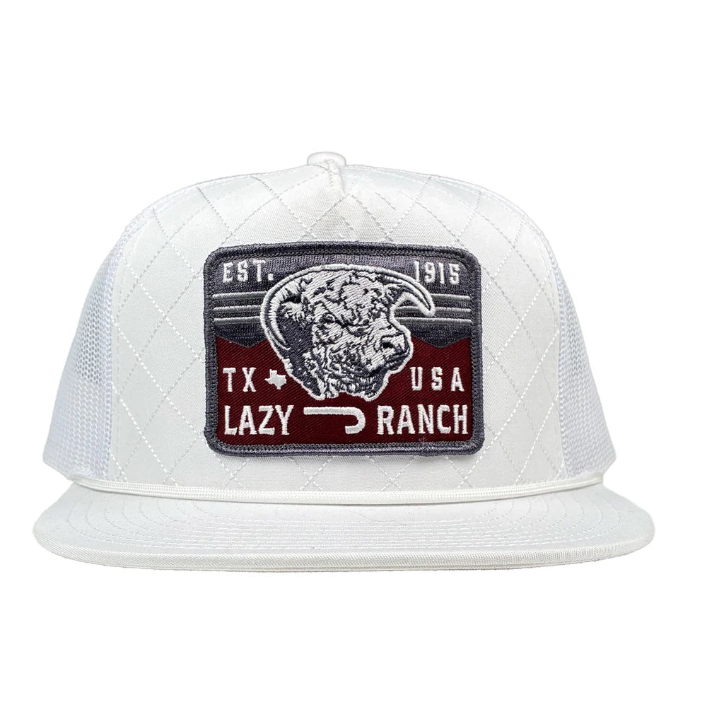 Lazy J Ranch Wear White Red Rock Classic Rope Trucker Cap WHITE4QR-REDRK