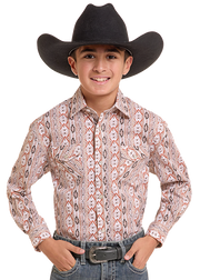 Rock & Roll Boy's Patterned Long Sleeve Shirt RBN2S10038