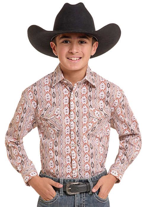 Rock & Roll Boy's Patterned Long Sleeve Shirt RBN2S10038