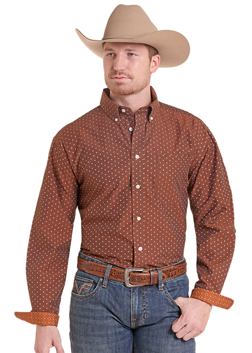 Panhandle Slim Men's Brown Button Down Shirt RMB2S10035