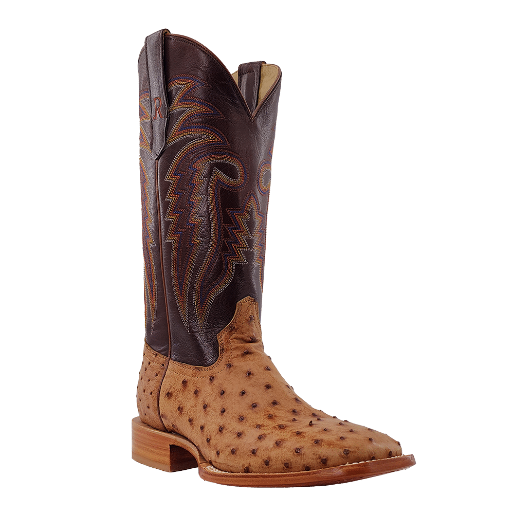 R Watson Men's Antique Full Quill Ostrich Boots RW4603