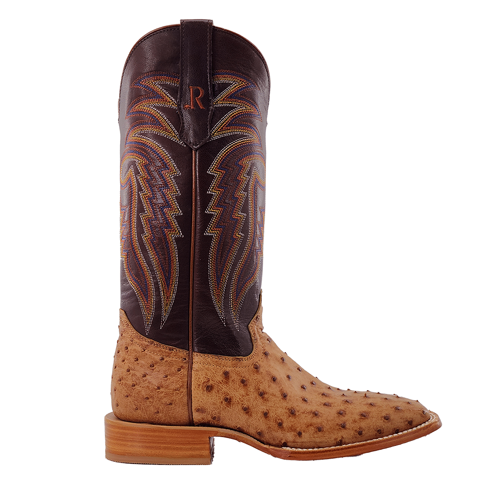 R Watson Men's Antique Full Quill Ostrich Boots RW4603