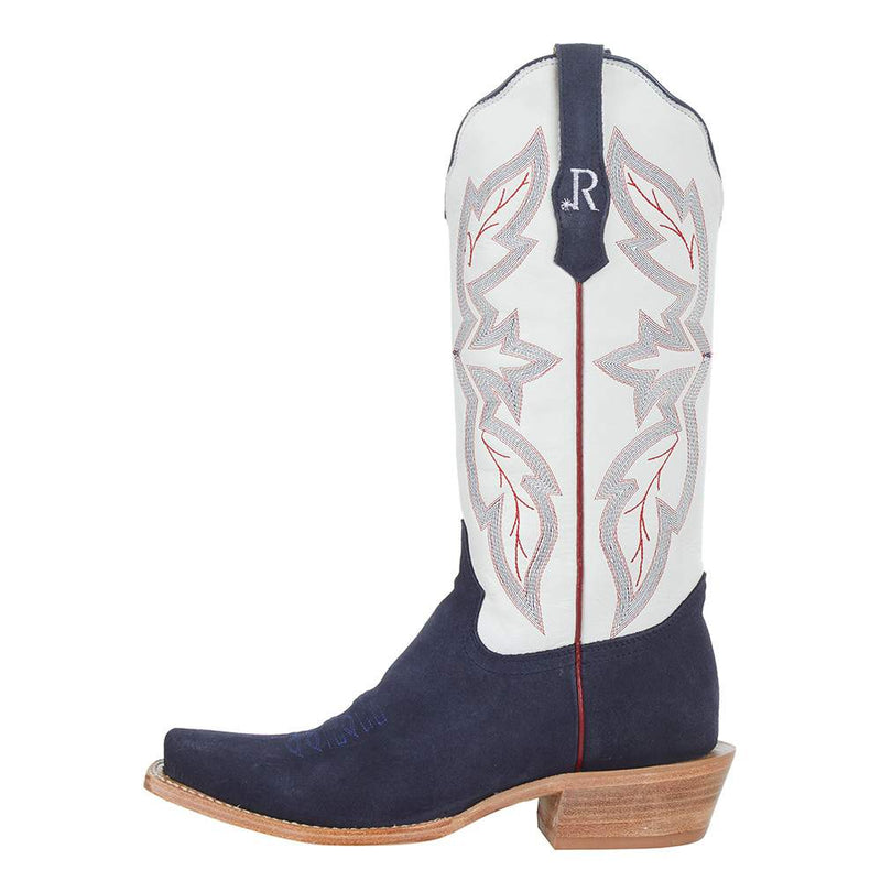 R Watson Women's Midnight Blue Roughout Western Boot RWL8402