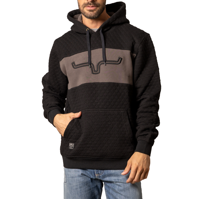 Kimes Ranch Men's AFR Quilted Black Hoodie