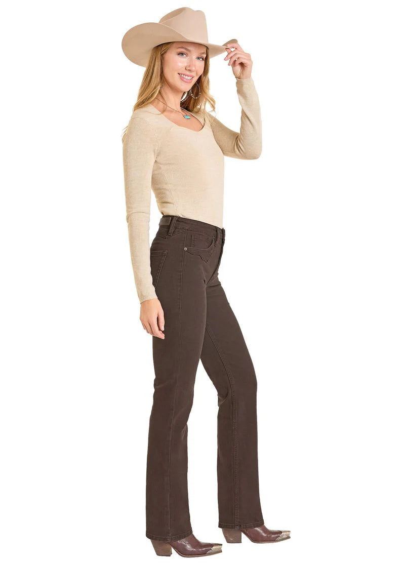 Rock & Roll Cowgirl Brown Bootcut Jeans BW1HD07196